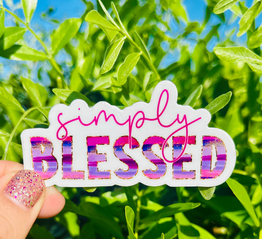 Simply Blessed Pink Sticker