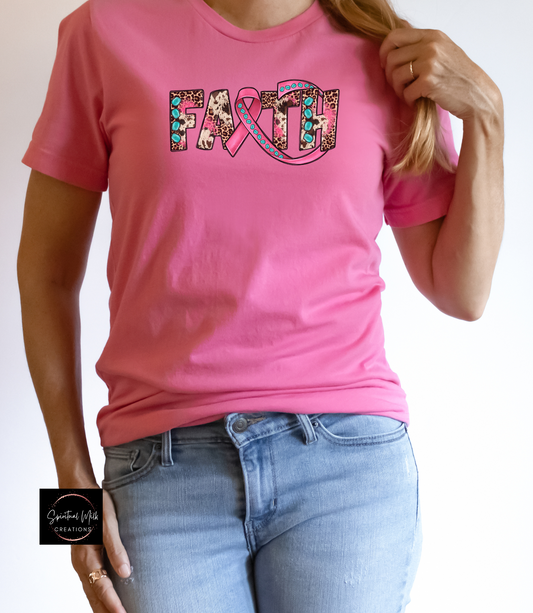 Faith Cancer Awareness Ribbon T-shirt