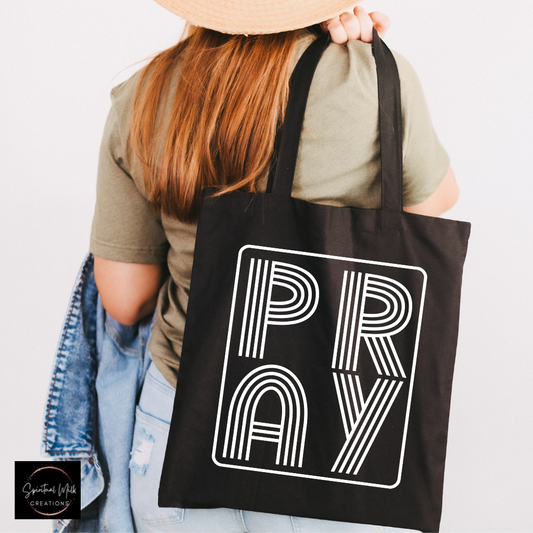 Pray Retro Tote Bag