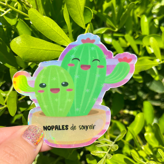 Nopales de Sonreir Holographic Sticker